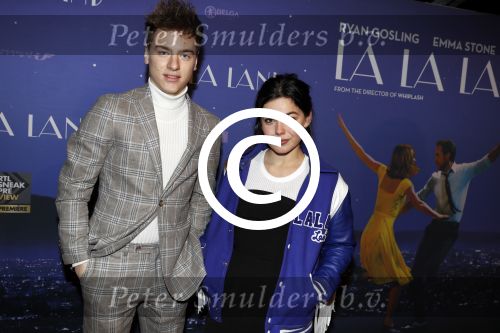 Amsterdam 12 december 2016
Premiere La La Land in Tuschinski. Abbey Hoes met vriend