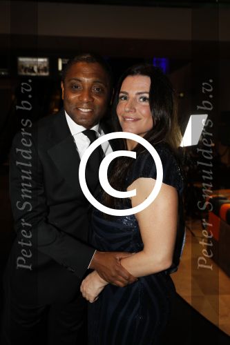 Amsterdam 8 december 2016
15e luxury fair in de RAI. 
Bryan Roy met Jelena Krstic