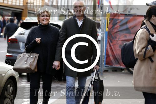 Amsterdam 3 december 2016
Caroline Tensen met haar man Ernst Jan Smids op de PC Hooftstraat