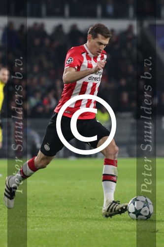 Eindhoven, 6 December 2016 Laatse groepswedstrijd in de Champions League Seizoen 2016/2017 PSV-FC Rostov, eindstand 0-0 en uitschakeling voor het gehele Europese Voetbal.
Daniel Schwaab