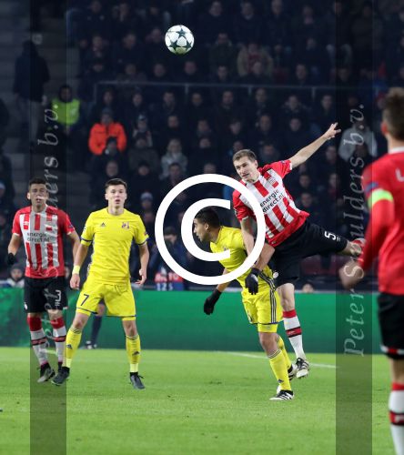 Eindhoven, 6 December 2016 Laatse groepswedstrijd in de Champions League Seizoen 2016/2017 PSV-FC Rostov, eindstand 0-0 en uitschakeling voor het gehele Europese Voetbal.
Daniel Schwaab
