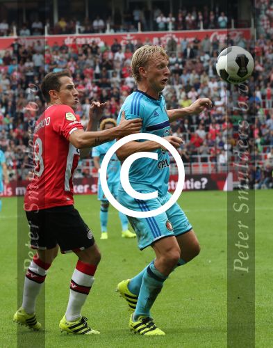 Eindhoven, 18 September 2016 PSV-Feyenoord, eindstand 0-1 Kompetitie Seizoen 2016/2017
Dirk Kuyt Andres Guardado