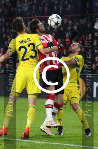 Eindhoven, 6 December 2016 Laatse groepswedstrijd in de Champions League Seizoen 2016/2017 PSV-FC Rostov, eindstand 0-0 en uitschakeling voor het gehele Europese Voetbal.
Gaston Pereiro