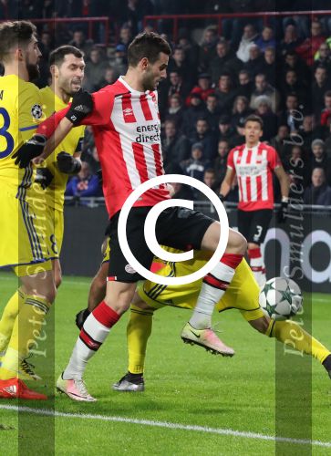Eindhoven, 6 December 2016 Laatse groepswedstrijd in de Champions League Seizoen 2016/2017 PSV-FC Rostov, eindstand 0-0 en uitschakeling voor het gehele Europese Voetbal.
Gaston Pereiro