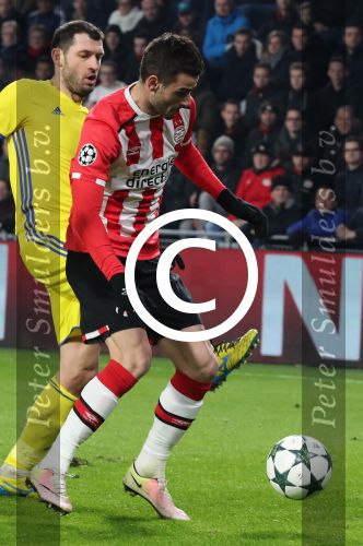 Eindhoven, 6 December 2016 Laatse groepswedstrijd in de Champions League Seizoen 2016/2017 PSV-FC Rostov, eindstand 0-0 en uitschakeling voor het gehele Europese Voetbal.
Gaston Pereiro