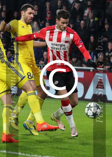 Eindhoven, 6 December 2016 Laatse groepswedstrijd in de Champions League Seizoen 2016/2017 PSV-FC Rostov, eindstand 0-0 en uitschakeling voor het gehele Europese Voetbal.
Gaston Pereiro