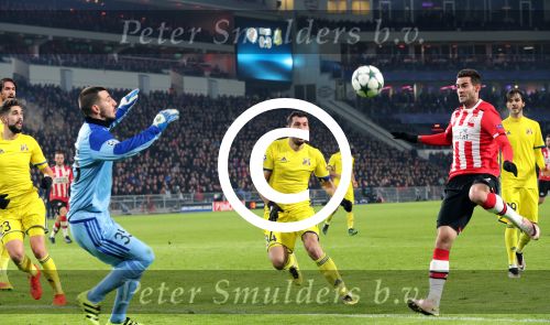 Eindhoven, 6 December 2016 Laatse groepswedstrijd in de Champions League Seizoen 2016/2017 PSV-FC Rostov, eindstand 0-0 en uitschakeling voor het gehele Europese Voetbal.
Gaston Pereiro
