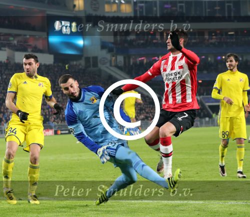 Eindhoven, 6 December 2016 Laatse groepswedstrijd in de Champions League Seizoen 2016/2017 PSV-FC Rostov, eindstand 0-0 en uitschakeling voor het gehele Europese Voetbal.
Gaston Pereiro