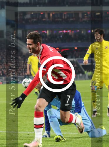 Eindhoven, 6 December 2016 Laatse groepswedstrijd in de Champions League Seizoen 2016/2017 PSV-FC Rostov, eindstand 0-0 en uitschakeling voor het gehele Europese Voetbal.
Gaston Pereiro