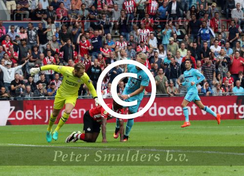 Eindhoven, 18 September 2016 PSV-Feyenoord, eindstand 0-1 Kompetitie Seizoen 2016/2017
Jeroen Zoet Jetro Willems Nicolai Jorgensen