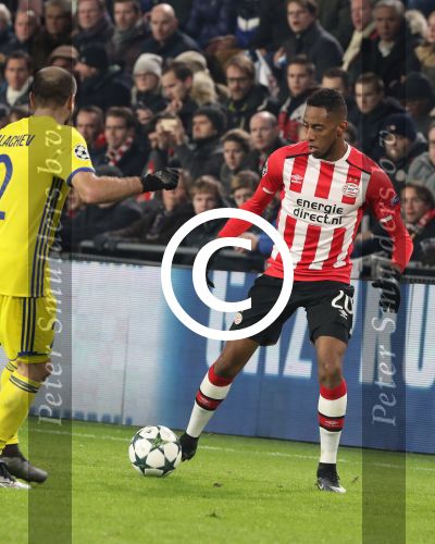 Eindhoven, 6 December 2016 Laatse groepswedstrijd in de Champions League Seizoen 2016/2017 PSV-FC Rostov, eindstand 0-0 en uitschakeling voor het gehele Europese Voetbal.
Joshua Brenet