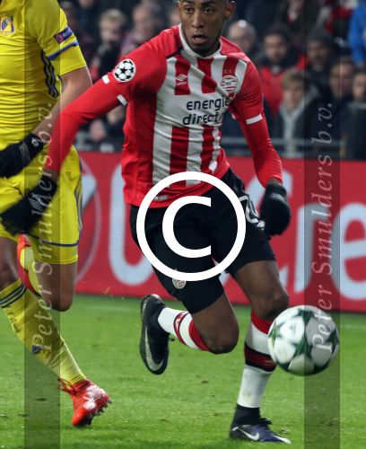 Eindhoven, 6 December 2016 Laatse groepswedstrijd in de Champions League Seizoen 2016/2017 PSV-FC Rostov, eindstand 0-0 en uitschakeling voor het gehele Europese Voetbal.
Joshua Brenet
