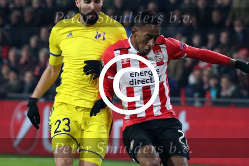 Eindhoven, 6 December 2016 Laatse groepswedstrijd in de Champions League Seizoen 2016/2017 PSV-FC Rostov, eindstand 0-0 en uitschakeling voor het gehele Europese Voetbal.
Joshua Brenet