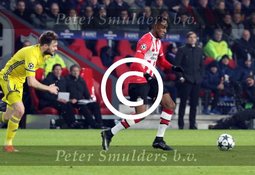 Eindhoven, 6 December 2016 Laatse groepswedstrijd in de Champions League Seizoen 2016/2017 PSV-FC Rostov, eindstand 0-0 en uitschakeling voor het gehele Europese Voetbal.
Joshua Brenet