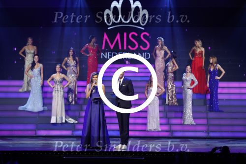Hilversum 26 september 2016
Finale miss Nederland verkiezing in studio 21. Kim Kotter en Viktor Brand presenteren het.