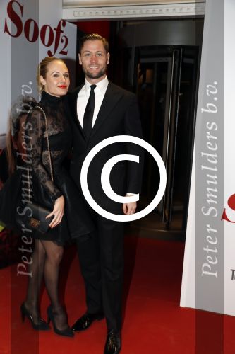 Amsterdam 28 november 2016
Premiere Soof 2 in de la mar theater. 
Kimberly Klaver en partner Bas Schothorst