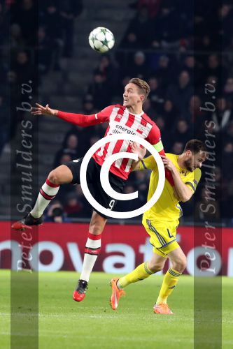 Eindhoven, 6 December 2016 Laatse groepswedstrijd in de Champions League Seizoen 2016/2017 PSV-FC Rostov, eindstand 0-0 en uitschakeling voor het gehele Europese Voetbal.
Luuk de Jong