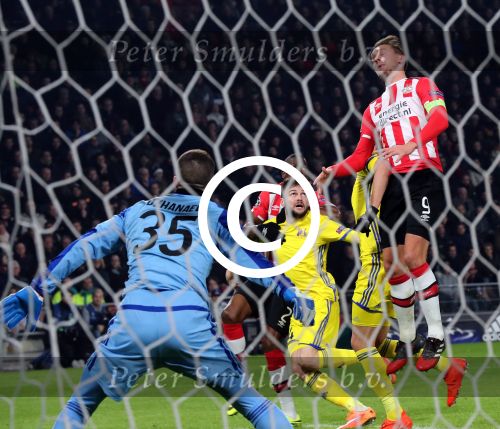 Eindhoven, 6 December 2016 Laatse groepswedstrijd in de Champions League Seizoen 2016/2017 PSV-FC Rostov, eindstand 0-0 en uitschakeling voor het gehele Europese Voetbal.
Luuk de Jong