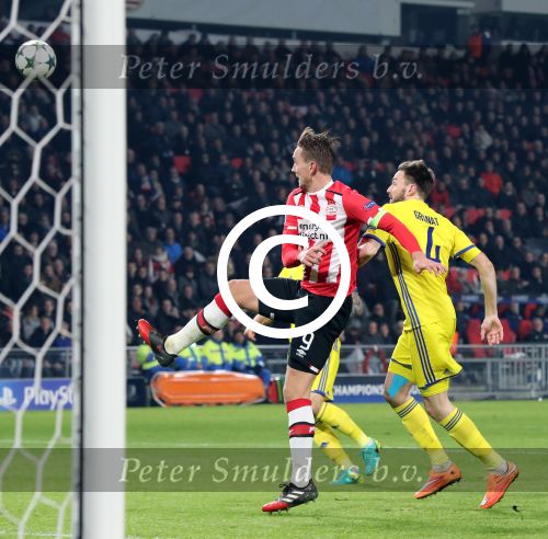 Eindhoven, 6 December 2016 Laatse groepswedstrijd in de Champions League Seizoen 2016/2017 PSV-FC Rostov, eindstand 0-0 en uitschakeling voor het gehele Europese Voetbal.
Luuk de Jong