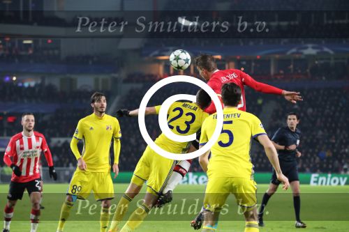 Eindhoven, 6 December 2016 Laatse groepswedstrijd in de Champions League Seizoen 2016/2017 PSV-FC Rostov, eindstand 0-0 en uitschakeling voor het gehele Europese Voetbal.
Luuk de Jong