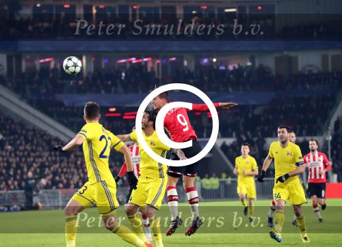 Eindhoven, 6 December 2016 Laatse groepswedstrijd in de Champions League Seizoen 2016/2017 PSV-FC Rostov, eindstand 0-0 en uitschakeling voor het gehele Europese Voetbal.
Luuk de Jong