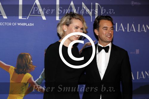 Amsterdam 12 december 2016
Premiere La La Land in Tuschinski. Marlijn Weerdenburg met Rik v d Westelaken