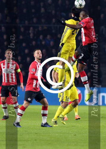Eindhoven, 6 December 2016 Laatse groepswedstrijd in de Champions League Seizoen 2016/2017 PSV-FC Rostov, eindstand 0-0 en uitschakeling voor het gehele Europese Voetbal.
Nicolas Isimat-Mirin