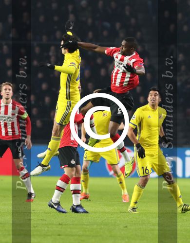 Eindhoven, 6 December 2016 Laatse groepswedstrijd in de Champions League Seizoen 2016/2017 PSV-FC Rostov, eindstand 0-0 en uitschakeling voor het gehele Europese Voetbal.
Nicolas Isimat-Mirin