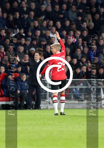 Eindhoven, 6 December 2016 Laatse groepswedstrijd in de Champions League Seizoen 2016/2017 PSV-FC Rostov, eindstand 0-0 en uitschakeling voor het gehele Europese Voetbal.
Oleksandr Zinchenko