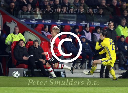 Eindhoven, 6 December 2016 Laatse groepswedstrijd in de Champions League Seizoen 2016/2017 PSV-FC Rostov, eindstand 0-0 en uitschakeling voor het gehele Europese Voetbal.
Oleksandr Zinchenko