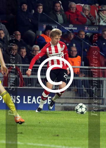 Eindhoven, 6 December 2016 Laatse groepswedstrijd in de Champions League Seizoen 2016/2017 PSV-FC Rostov, eindstand 0-0 en uitschakeling voor het gehele Europese Voetbal.
Oleksandr Zinchenko