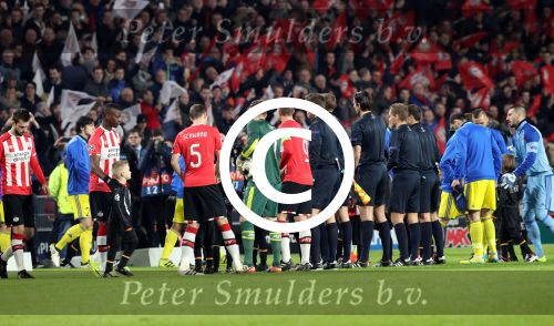 Eindhoven, 6 December 2016 Laatse groepswedstrijd in de Champions League Seizoen 2016/2017 PSV-FC Rostov, eindstand 0-0 en uitschakeling voor het gehele Europese Voetbal.
PSV Elftal CL PSV-FC Rostov