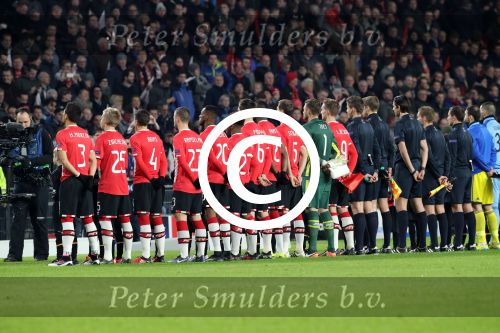Eindhoven, 6 December 2016 Laatse groepswedstrijd in de Champions League Seizoen 2016/2017 PSV-FC Rostov, eindstand 0-0 en uitschakeling voor het gehele Europese Voetbal.
PSV Elftal CL PSV-FC Rostov