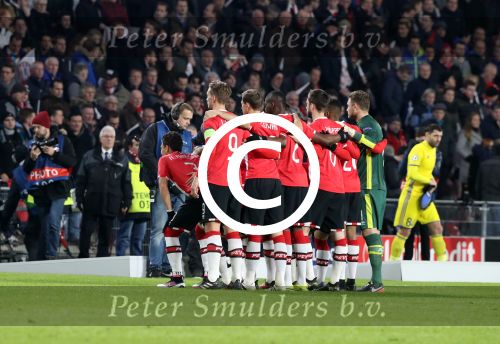 Eindhoven, 6 December 2016 Laatse groepswedstrijd in de Champions League Seizoen 2016/2017 PSV-FC Rostov, eindstand 0-0 en uitschakeling voor het gehele Europese Voetbal.
PSV Elftal CL PSV-FC Rostov