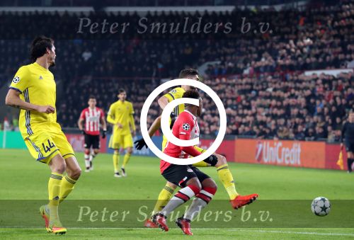 Eindhoven, 6 December 2016 Laatse groepswedstrijd in de Champions League Seizoen 2016/2017 PSV-FC Rostov, eindstand 0-0 en uitschakeling voor het gehele Europese Voetbal.
Steven Bergwijn
