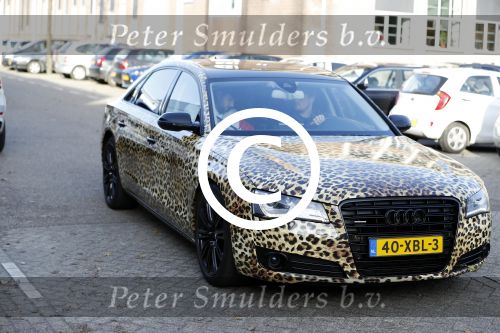 Amnsterdam 24 november 2016
Tony Peroni  jr met zijn audi die gestickerd is met tijgerprint . Tony was bij Buddha to Buddha