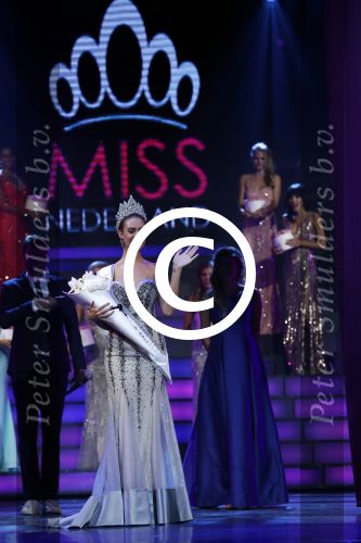 Hilversum 26 september 2016
Finale miss Nederland verkiezing in studio 21. Kim Kotter en Viktor Brand presenteren het. Winares Zoey Ivory