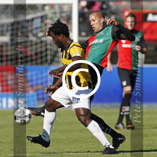NEC - Vitesse 16-10-2011 Eredivisie, 2011-2012 
NEC player Ryan Koolwijk (R),  Vitesse player Wilfried Bony (L)
Photo: EIB/Ton Niessing
