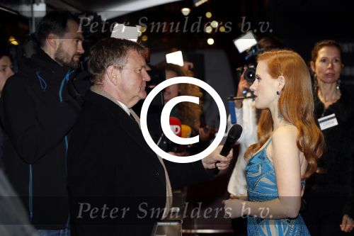 Amsterdam 12 december 2017 
Premiere Molly\'s game in Tuschinski.
Hoofdrolspeelster Jessica Chastain was aanwezig.