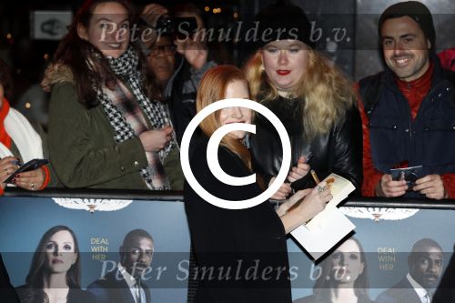 Amsterdam 12 december 2017 
Premiere Molly\'s game in Tuschinski.
Hoofdrolspeelster Jessica Chastain was aanwezig.