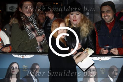 Amsterdam 12 december 2017 
Premiere Molly\'s game in Tuschinski.
Hoofdrolspeelster Jessica Chastain was aanwezig.