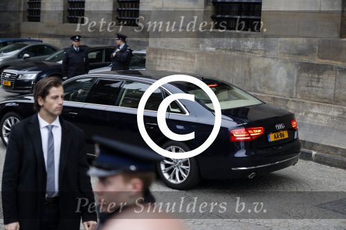 Amsterdam 6 december 2017 
Prins Claus prijzen in paleis op de dam. Koningin Maxima en Koning Willem Alexander zijn auto