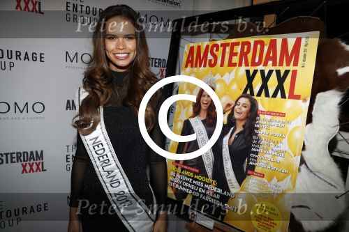 Amsterdam 28 november 2017
Presentatie Amsterdam XXXL in Momo\'s. Het magazine wordt uitgegeven door Mark Teurlings. Miss Nederland Nicky Opheij
