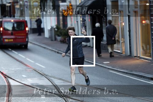 Amsterdam 17 december 2018
Beau v Erven Dorens hard lopend in het centrum van Amsterdam.