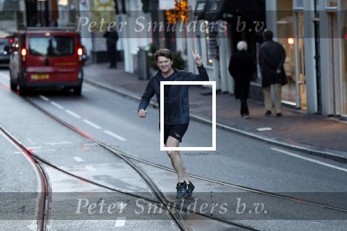 Amsterdam 17 december 2018
Beau v Erven Dorens hard lopend in het centrum van Amsterdam.