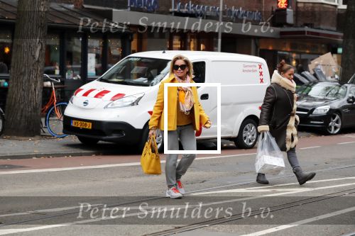 Amsterdam, 16 November 2018 Ans Markus op de PC HooftstraatConnie Witteman met Constanza Breukhoven op de PC Hoofstraat