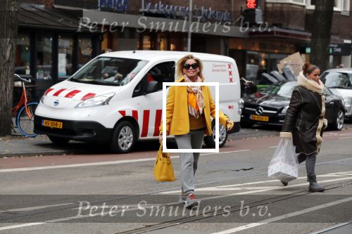 Amsterdam, 16 November 2018 Ans Markus op de PC HooftstraatConnie Witteman met Constanza Breukhoven op de PC Hoofstraat