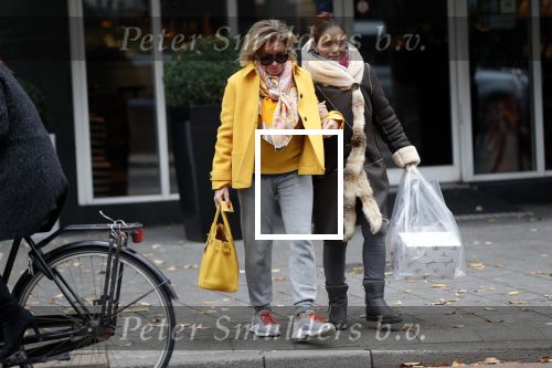 Amsterdam, 16 November 2018 Ans Markus op de PC HooftstraatConnie Witteman met Constanza Breukhoven op de PC Hoofstraat