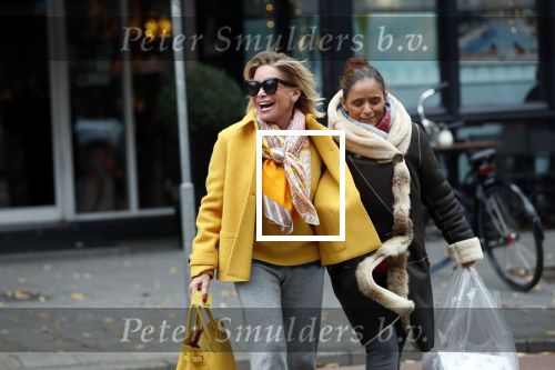 Amsterdam, 16 November 2018 Ans Markus op de PC HooftstraatConnie Witteman met Constanza Breukhoven op de PC Hoofstraat