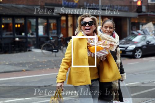 Amsterdam, 16 November 2018 Ans Markus op de PC HooftstraatConnie Witteman met Constanza Breukhoven op de PC Hoofstraat